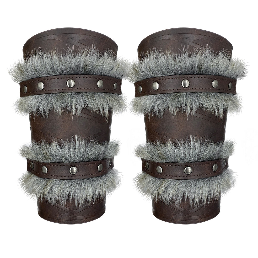 WorldNorse Medieval Knight Double Layer Raw Edge Arm Bracers - image 9