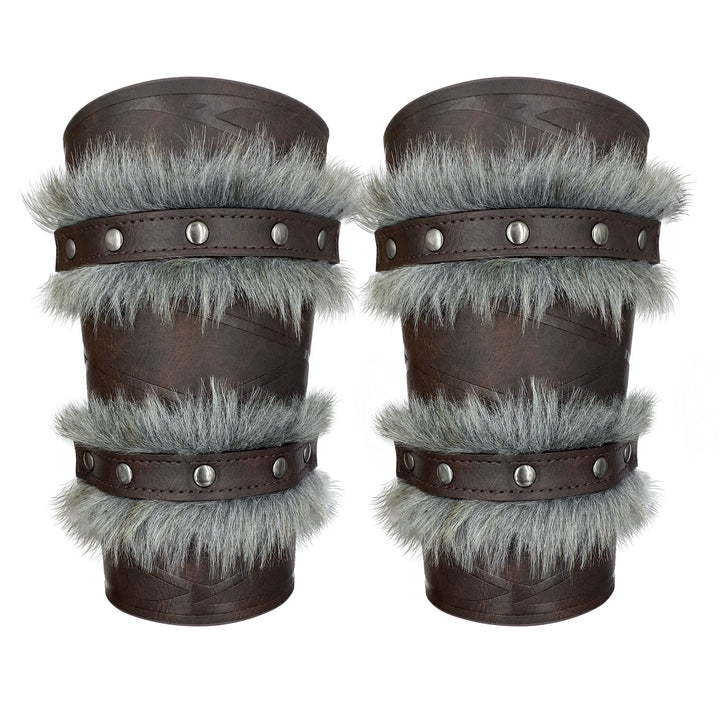 WorldNorse Medieval Knight Double Layer Raw Edge Arm Bracers - image 9