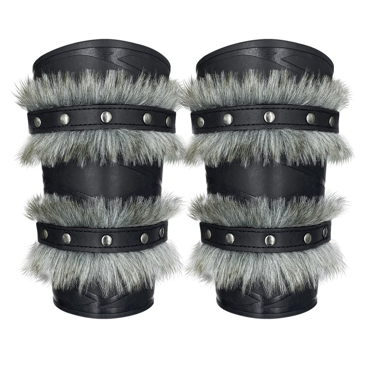WorldNorse Medieval Knight Double Layer Raw Edge Arm Bracers - image 4