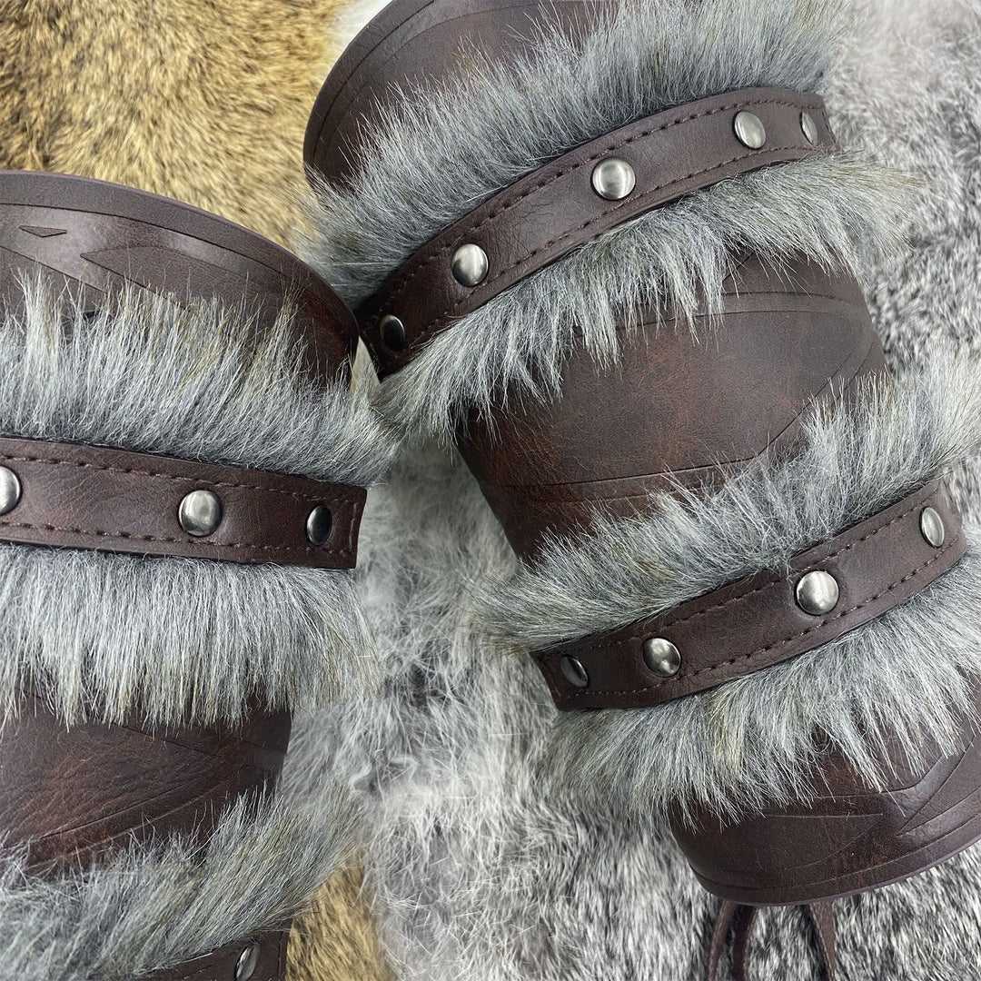 WorldNorse Medieval Knight Double Layer Raw Edge Arm Bracers - image 8