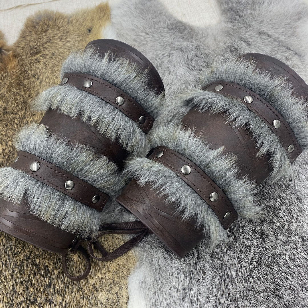 WorldNorse Medieval Knight Double Layer Raw Edge Arm Bracers - image 7