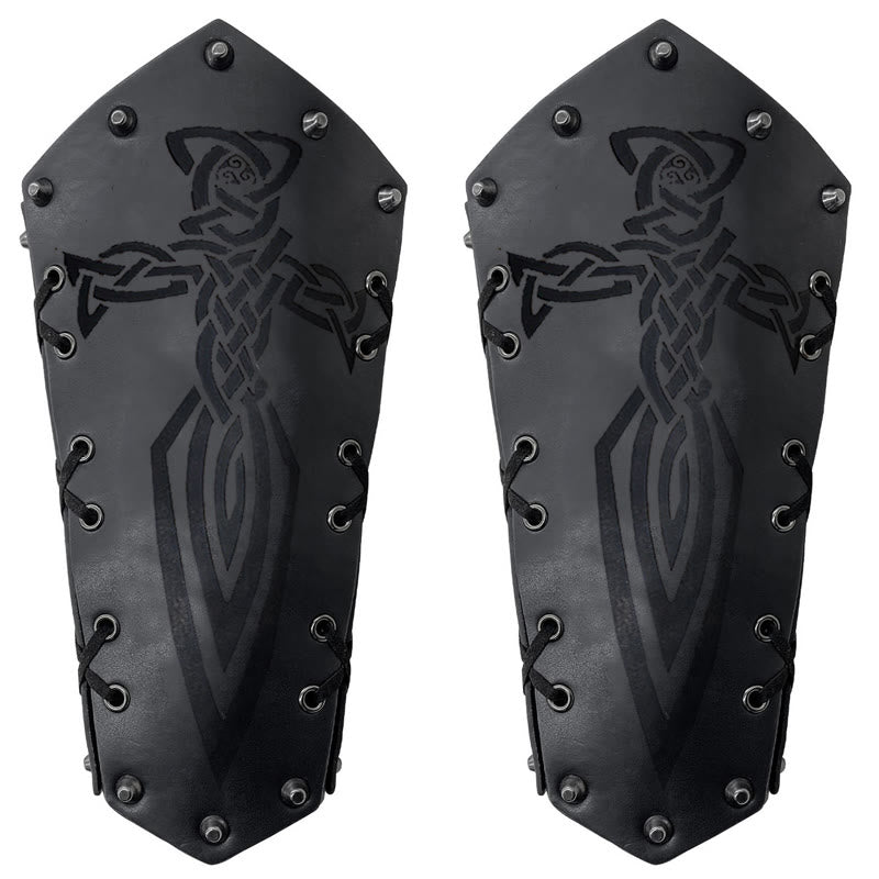 WorldNorse Viking Warrior Bucket Spike Lace Up Arm Bracers - image 16