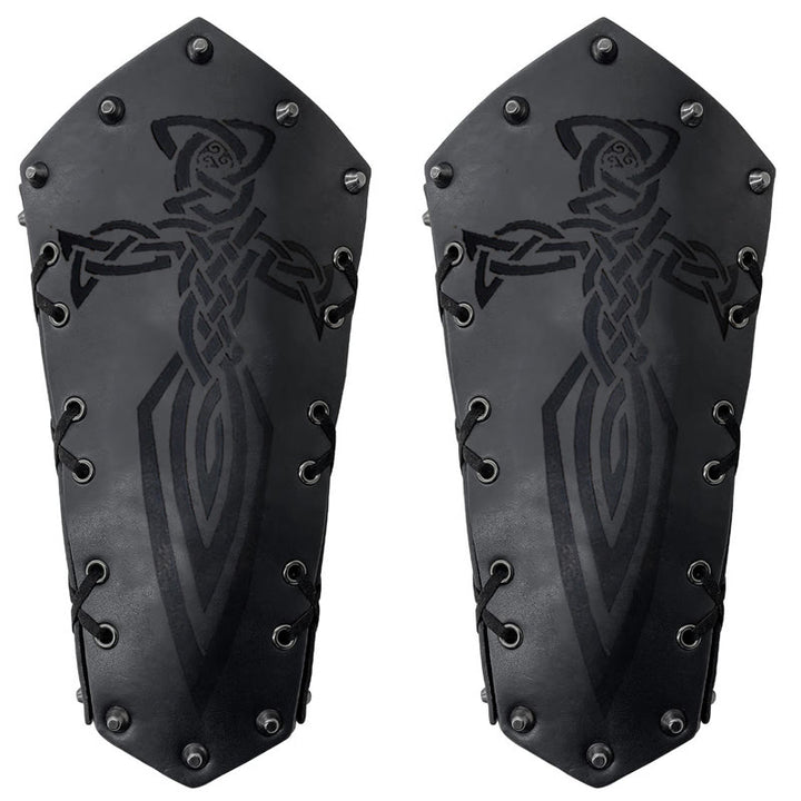 WorldNorse Viking Warrior Bucket Spike Lace Up Arm Bracers - image 16