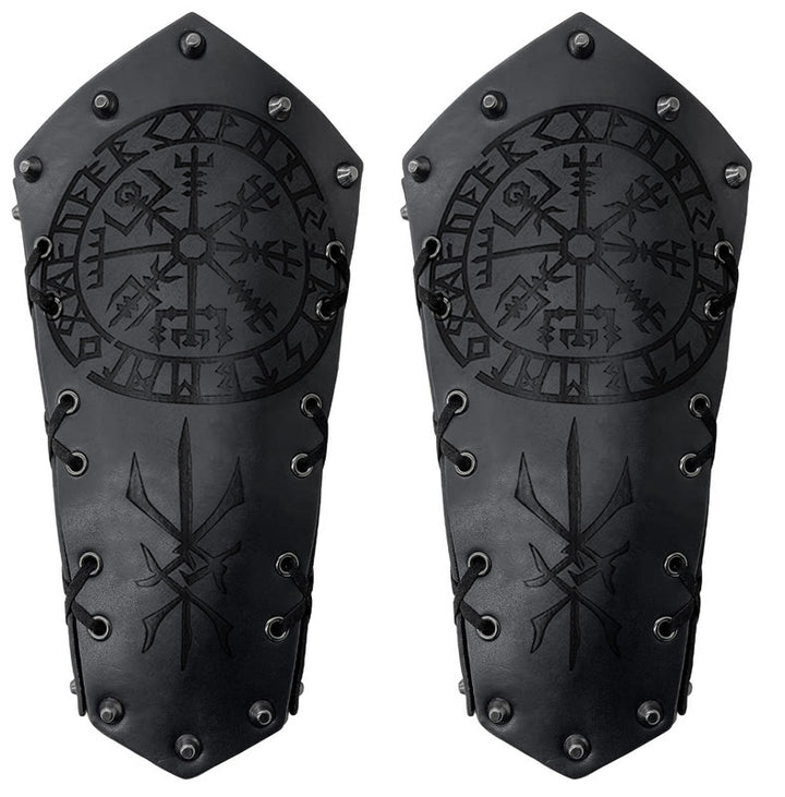 WorldNorse Viking Warrior Bucket Spike Lace Up Arm Bracers - image 23