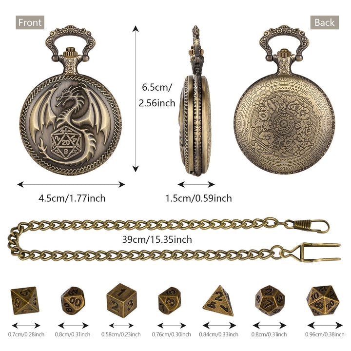 WorldNorse Steampunk Dragon Polyhedral Dice Waist Chain - image 6