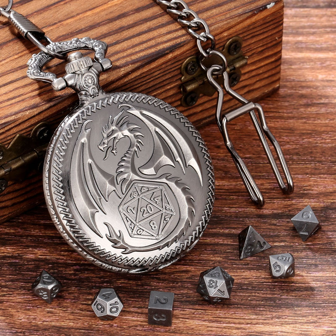 WorldNorse Steampunk Dragon Polyhedral Dice Waist Chain - image 8