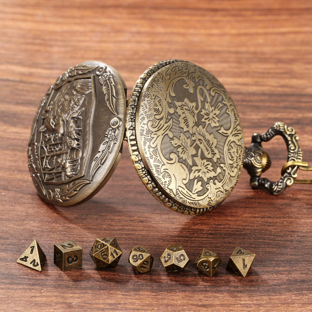 WorldNorse Embossed Wolves Dice Case Set Waist Chain - image 4