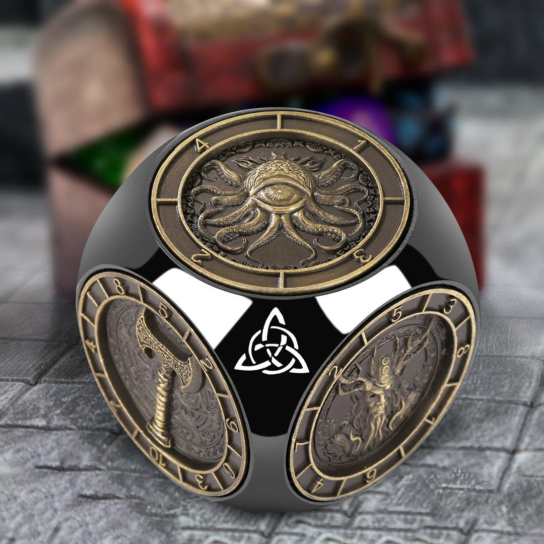 WorldNorse Triquetra Six Pattern Spinner Dice - Black - image 13