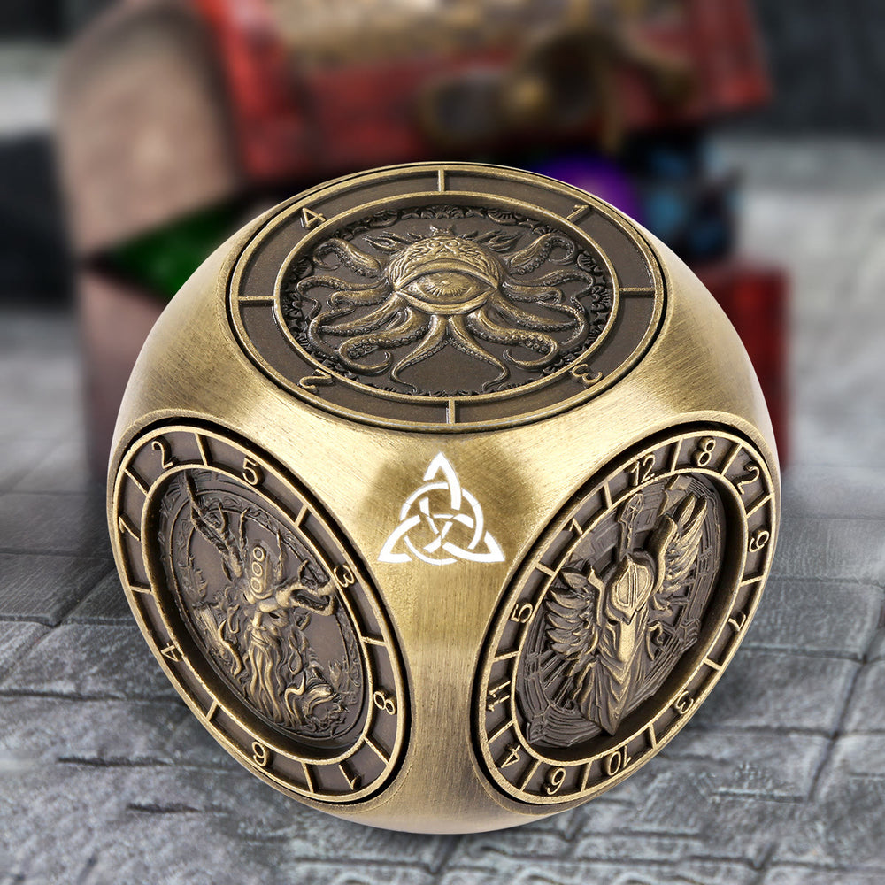 WorldNorse Triquetra Six Pattern Spinner Dice - Gold - image 2