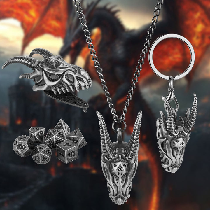 WorldNorse Viking Dragon Head Dice Necklace / Keychain - image 6