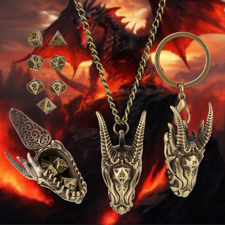 WorldNorse Viking Dragon Head Dice Necklace / Keychain - image 3