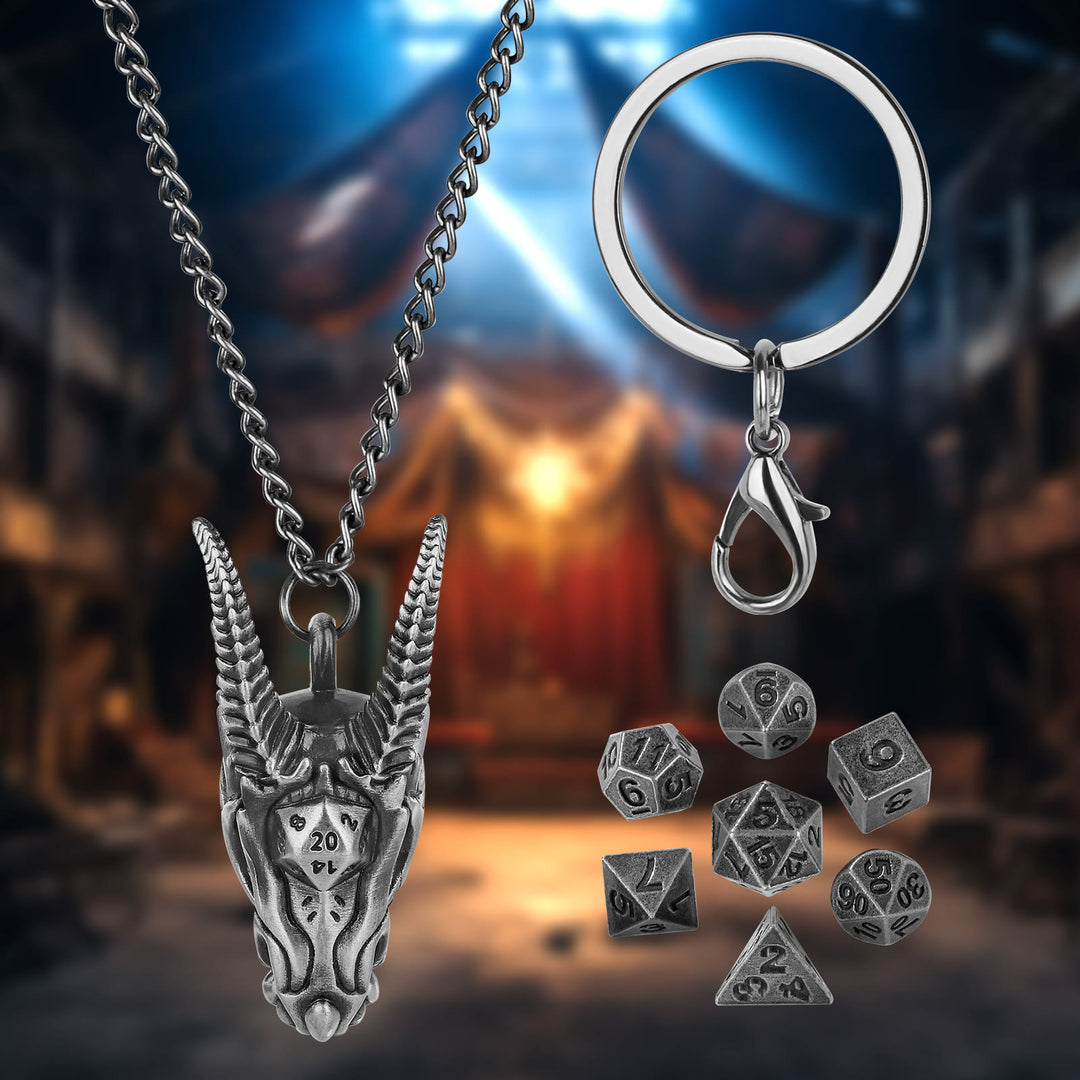 WorldNorse Viking Dragon Head Dice Necklace / Keychain - image 6