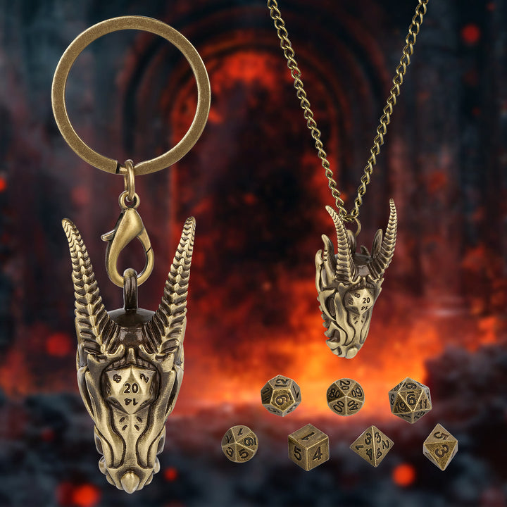 WorldNorse Viking Dragon Head Dice Necklace / Keychain - image 1