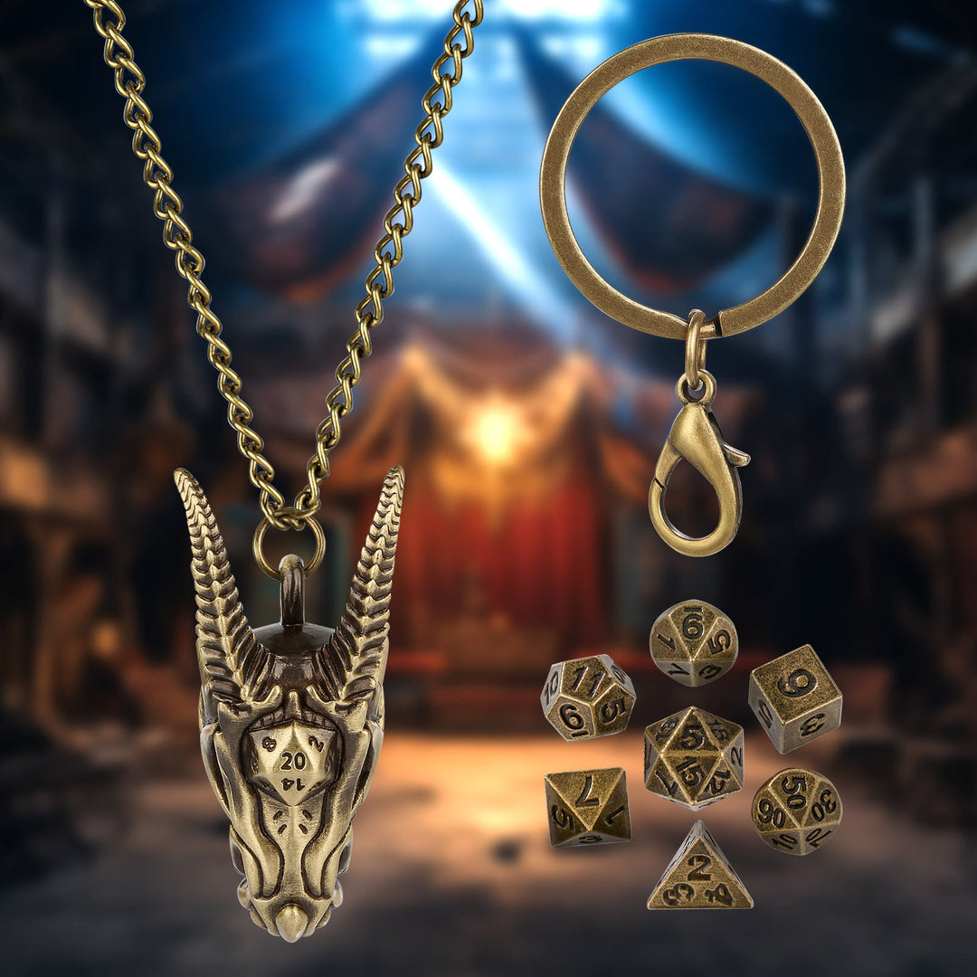 WorldNorse Viking Dragon Head Dice Necklace / Keychain - image 2