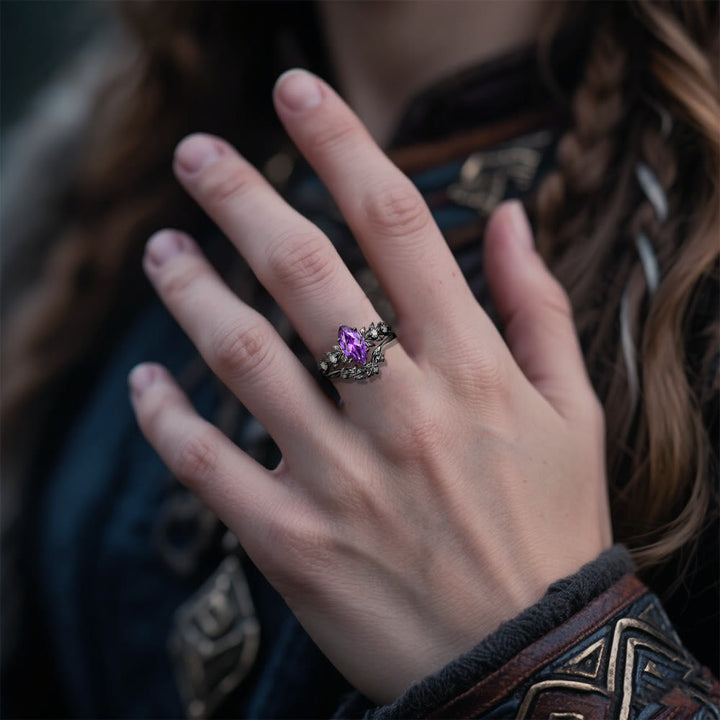 WorldNorse Mystwood Crown Amethyst North Ring - image 1