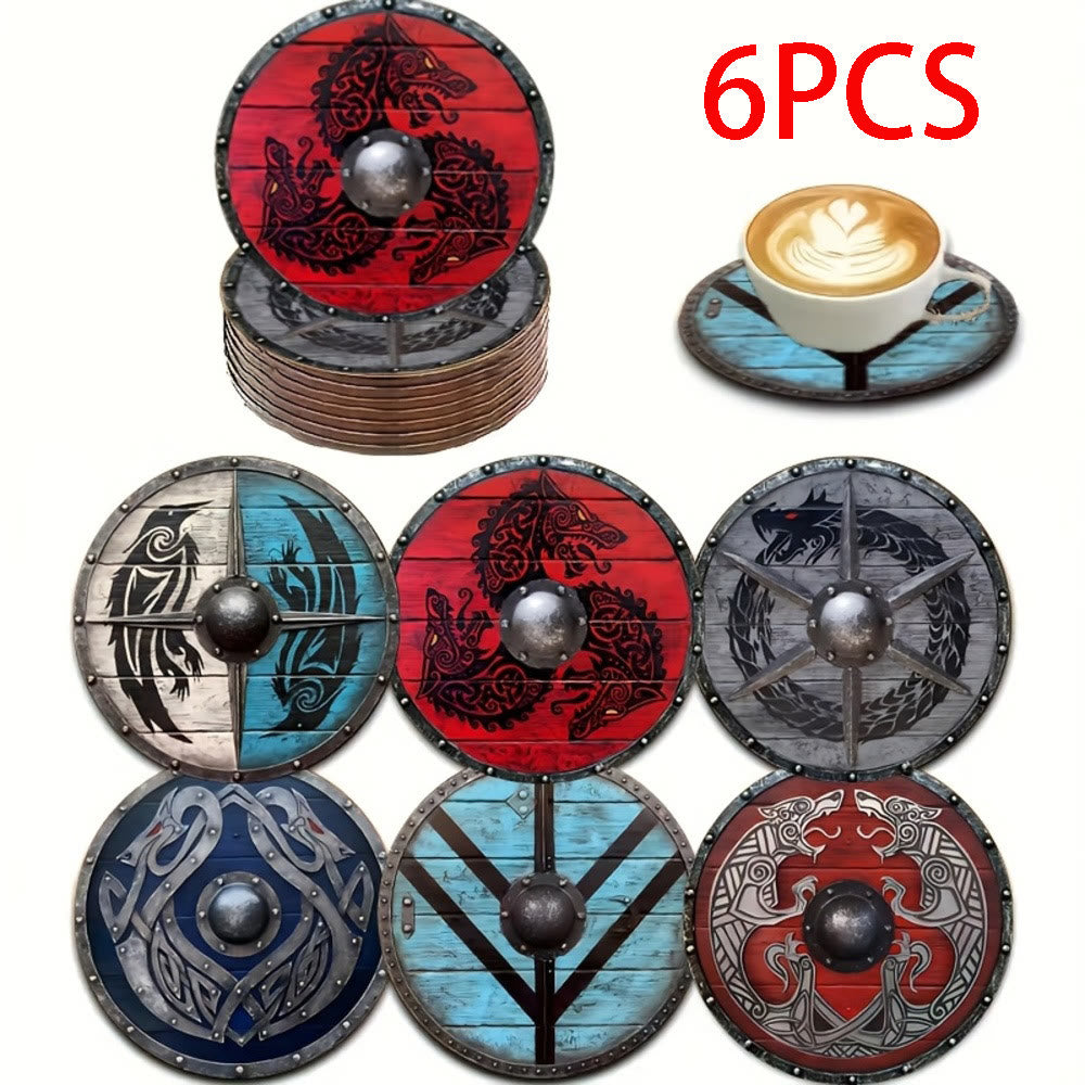 WorldNorse Viking Shield Rune Insulated Coaster Set - Authentic Norse ...