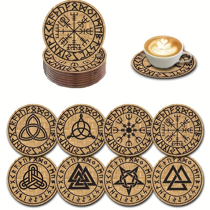 WorldNorse Viking Shield Rune Insulated Coaster Set - Authentic Norse ...