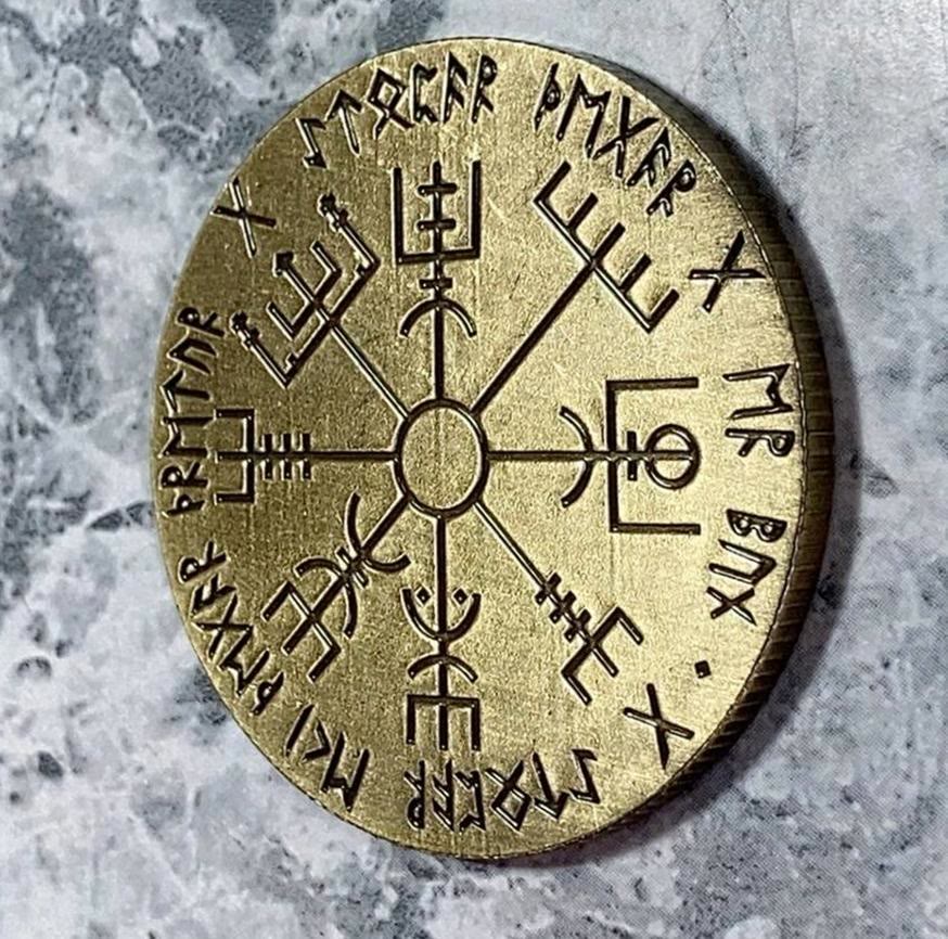 WorldNorse Viking Vegvisir Compass Lucky Coin - image 6
