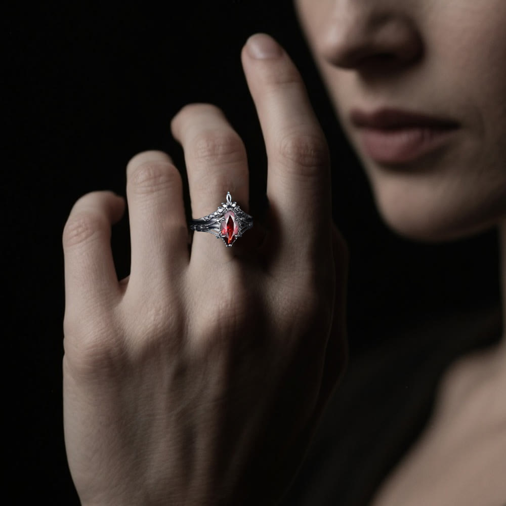 WorldNorse Garnet Crown Flame Ring - image 2