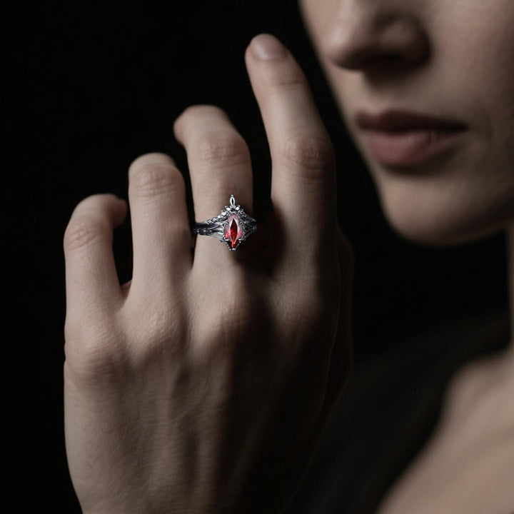 WorldNorse Garnet Crown Flame Ring - image 2