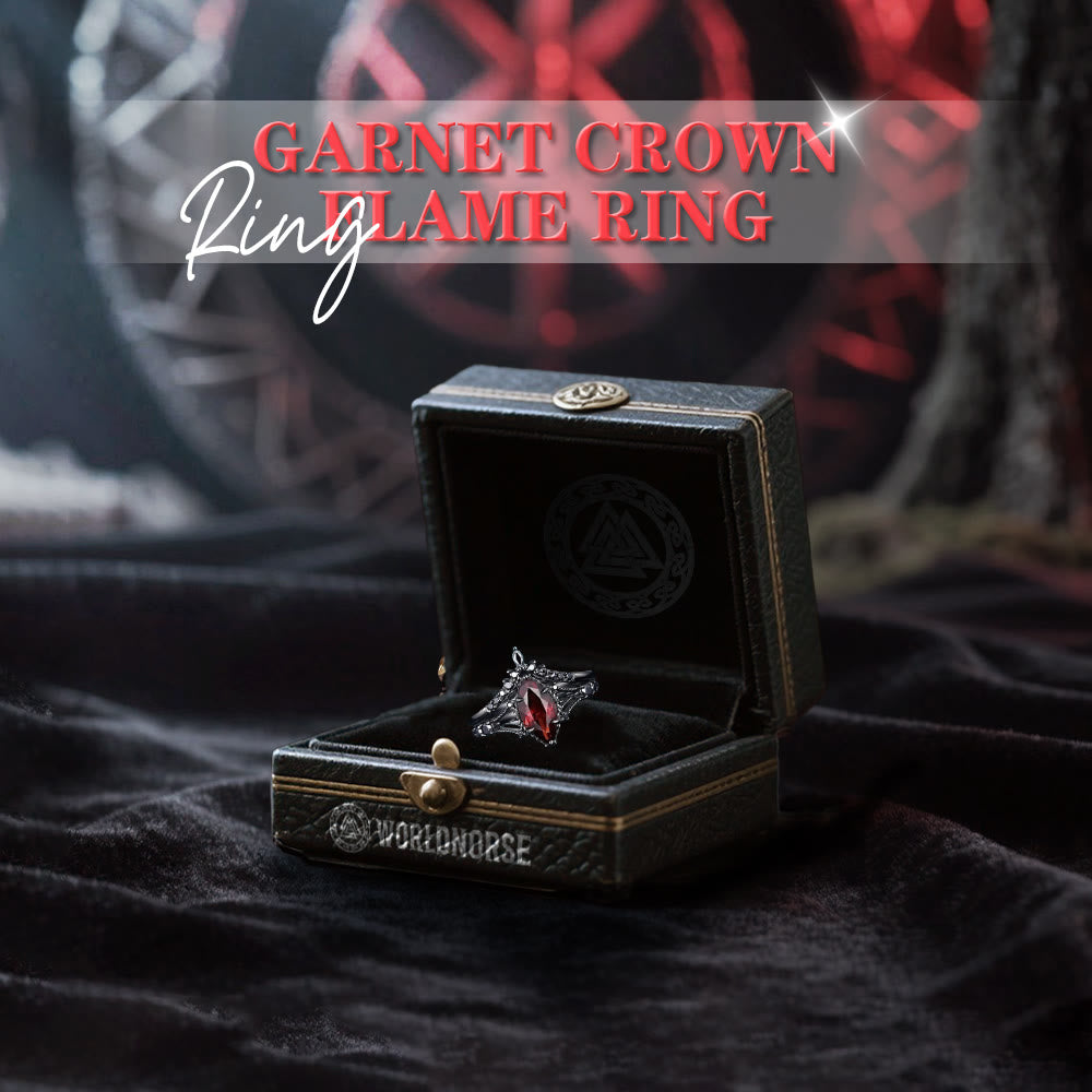 WorldNorse Garnet Crown Flame Ring - image 2