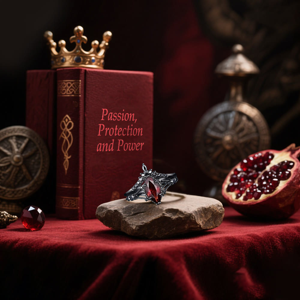 WorldNorse Garnet Crown Flame Ring - image 4