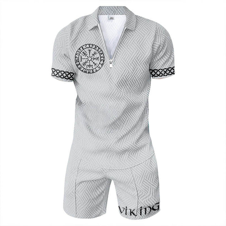 WorldNorse Celtic Knot Vegvisir Polo Shirt & Shorts Co-Ord Set - image 3