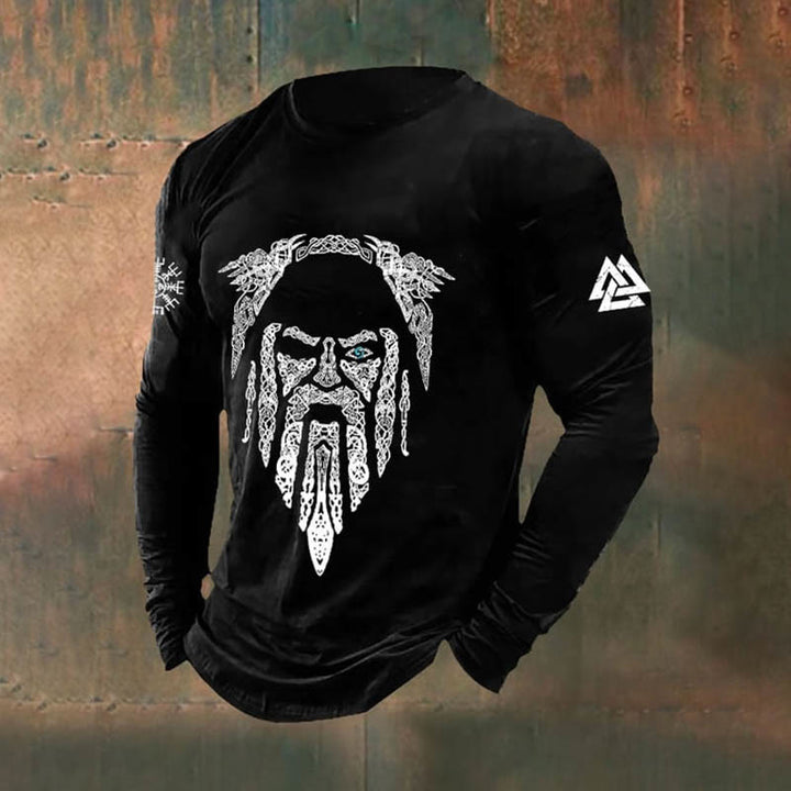 WorldNorse Eye Of Odin Warrior Raven Long T-shirt - Black - US/UK/AU50，EU60 (5XL) - image 0