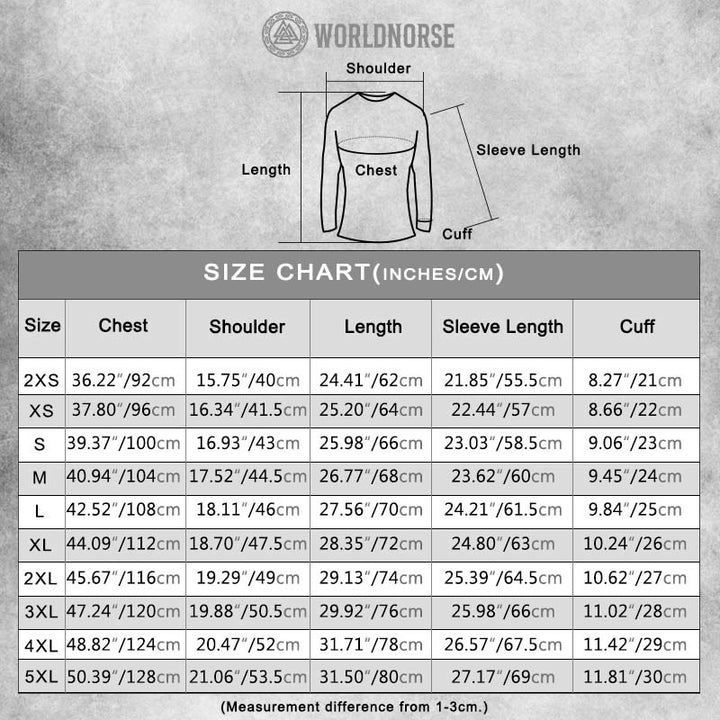 WorldNorse Tree Of Life Vegvisir Raven Long T-shirt - image 2