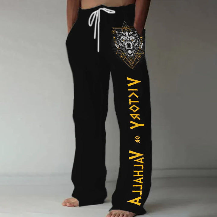 WorldNorse Viking Wolf Victory Or Valhalla Casual Pants - US/UK/AU52，EU62 (6XL) - image 0