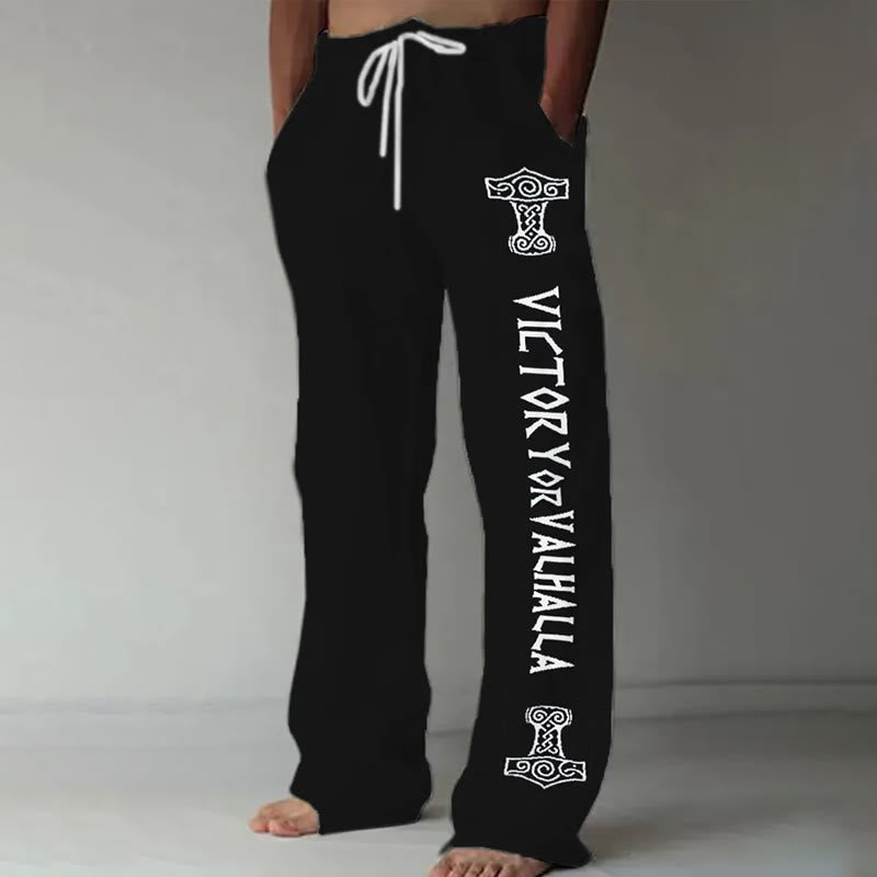 Worldnorse Mjolnir Victory Or Valhalla Drawstring Casual Pants - US/UK/AU52，EU62 (6XL) - image 1