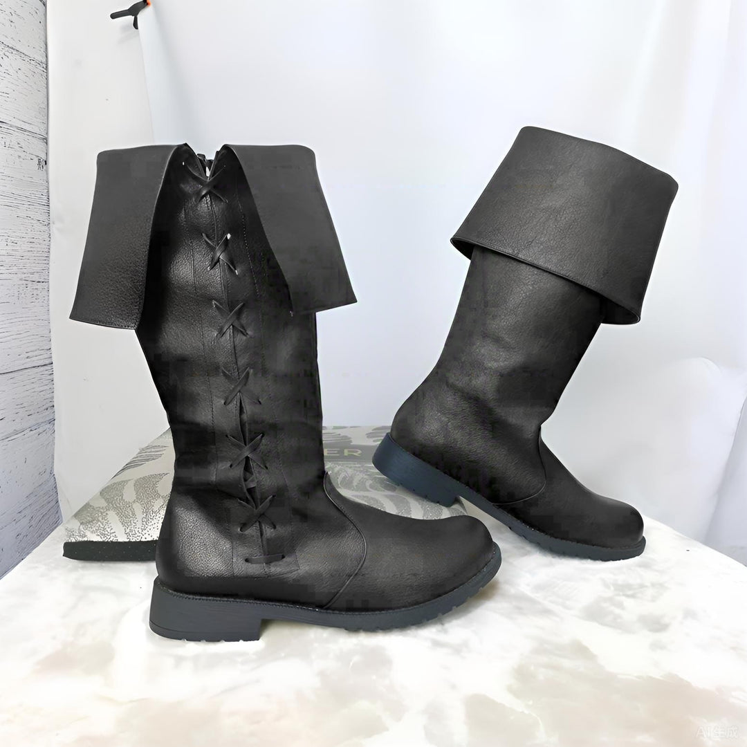 WorldNorse Viking Vintage Lace Up Low Heels Boots - Black - US 13 - image 6