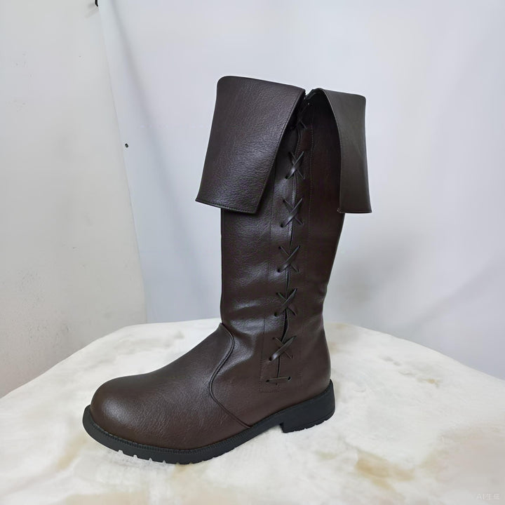 WorldNorse Viking Vintage Lace Up Low Heels Boots - image 15