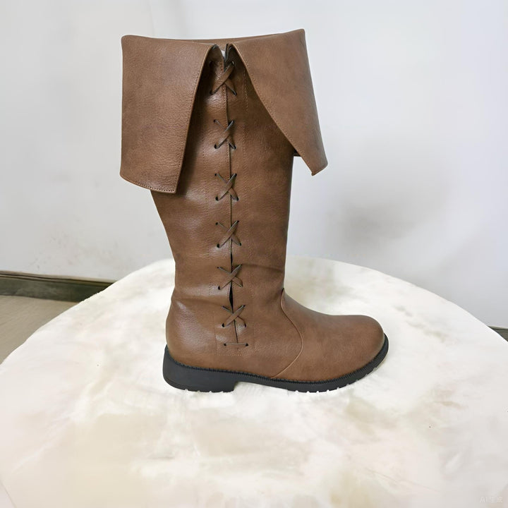 WorldNorse Viking Vintage Lace Up Low Heels Boots - image 5
