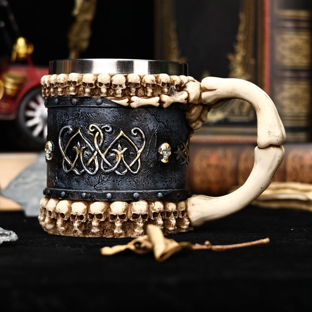 WorldNorse Vintage Skull Celtic Knot Claw Mug - image 3