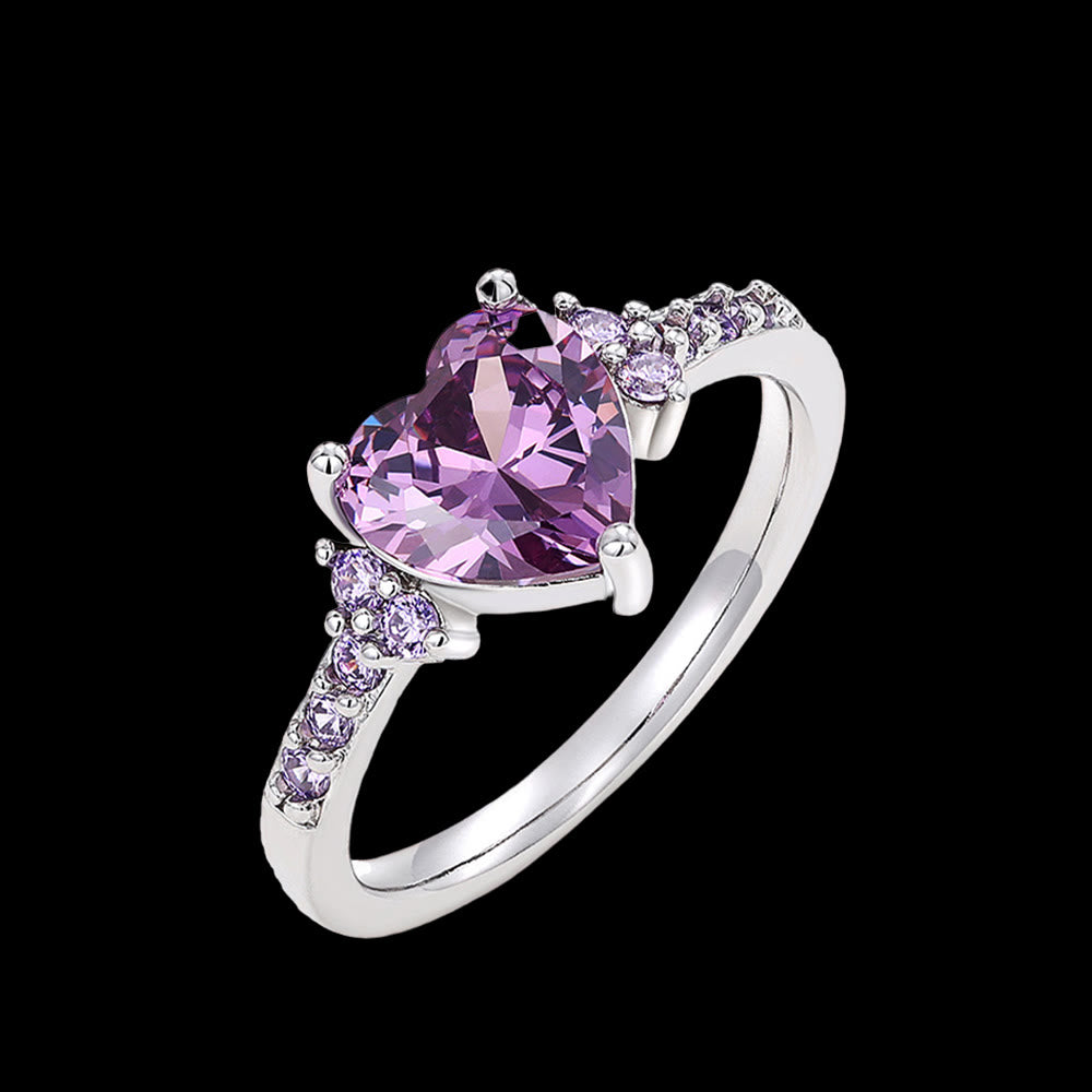 WorldNorse Twilight Oath Heart Ring - Amethyst - US 11 - image 1