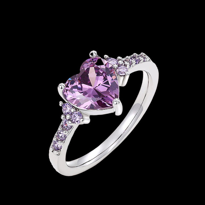 WorldNorse Twilight Oath Heart Ring - Amethyst - US 11 - image 1