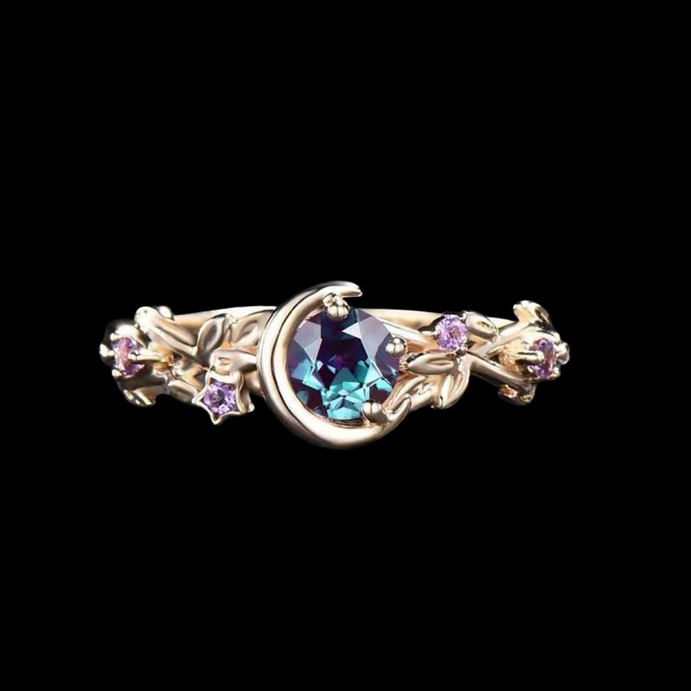 WorldNorse Moon Star Branch Ring - Rose Gold - US 10 - image 0