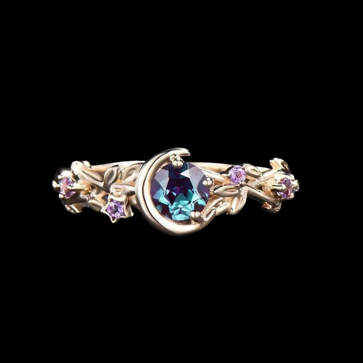 WorldNorse Moon Star Branch Ring - Rose Gold - US 10 - image 0