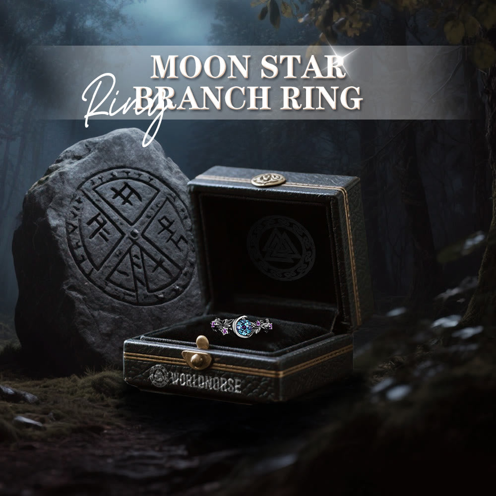 WorldNorse Moon Star Branch Ring - image 11