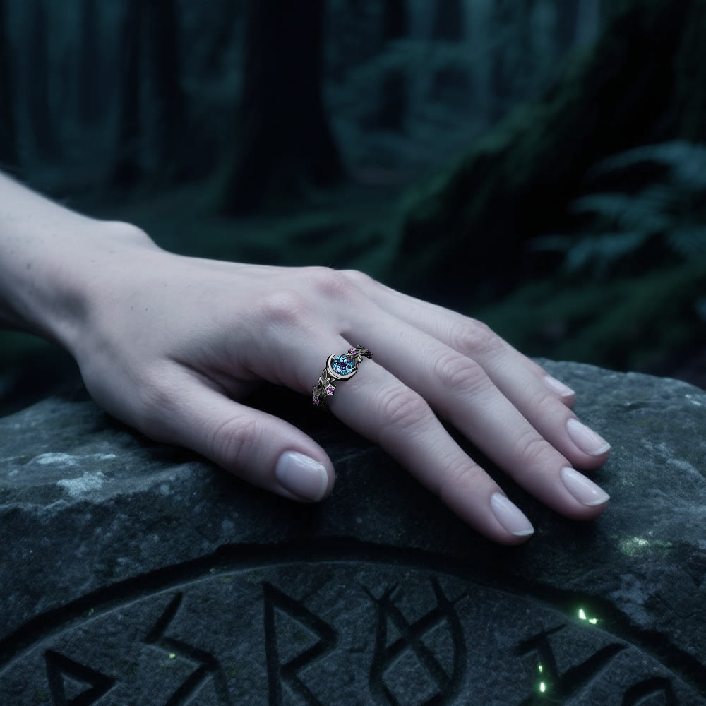 WorldNorse Moon Star Branch Ring - image 10
