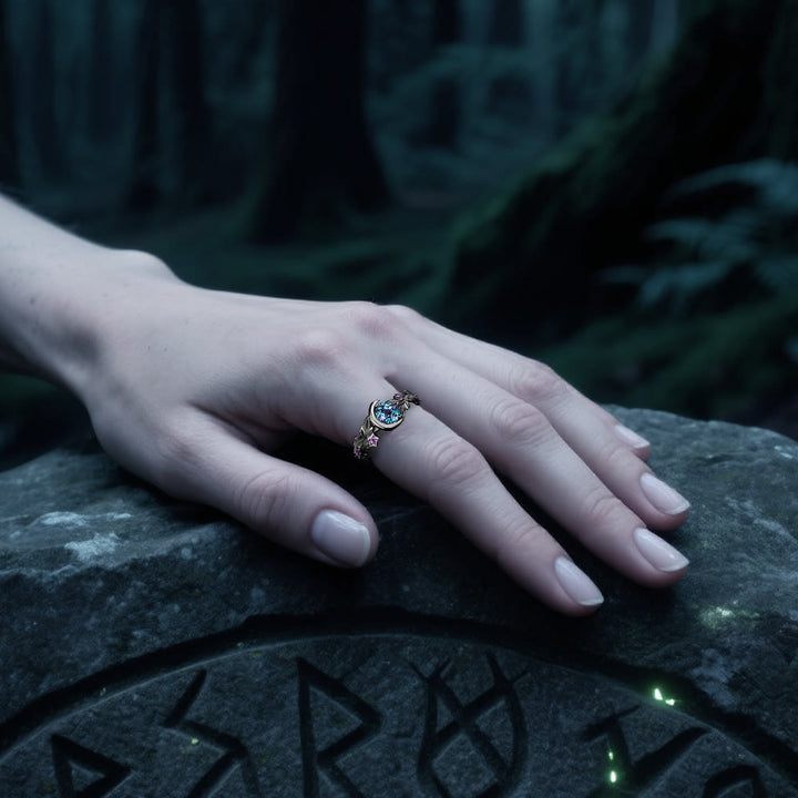 WorldNorse Moon Star Branch Ring - image 10