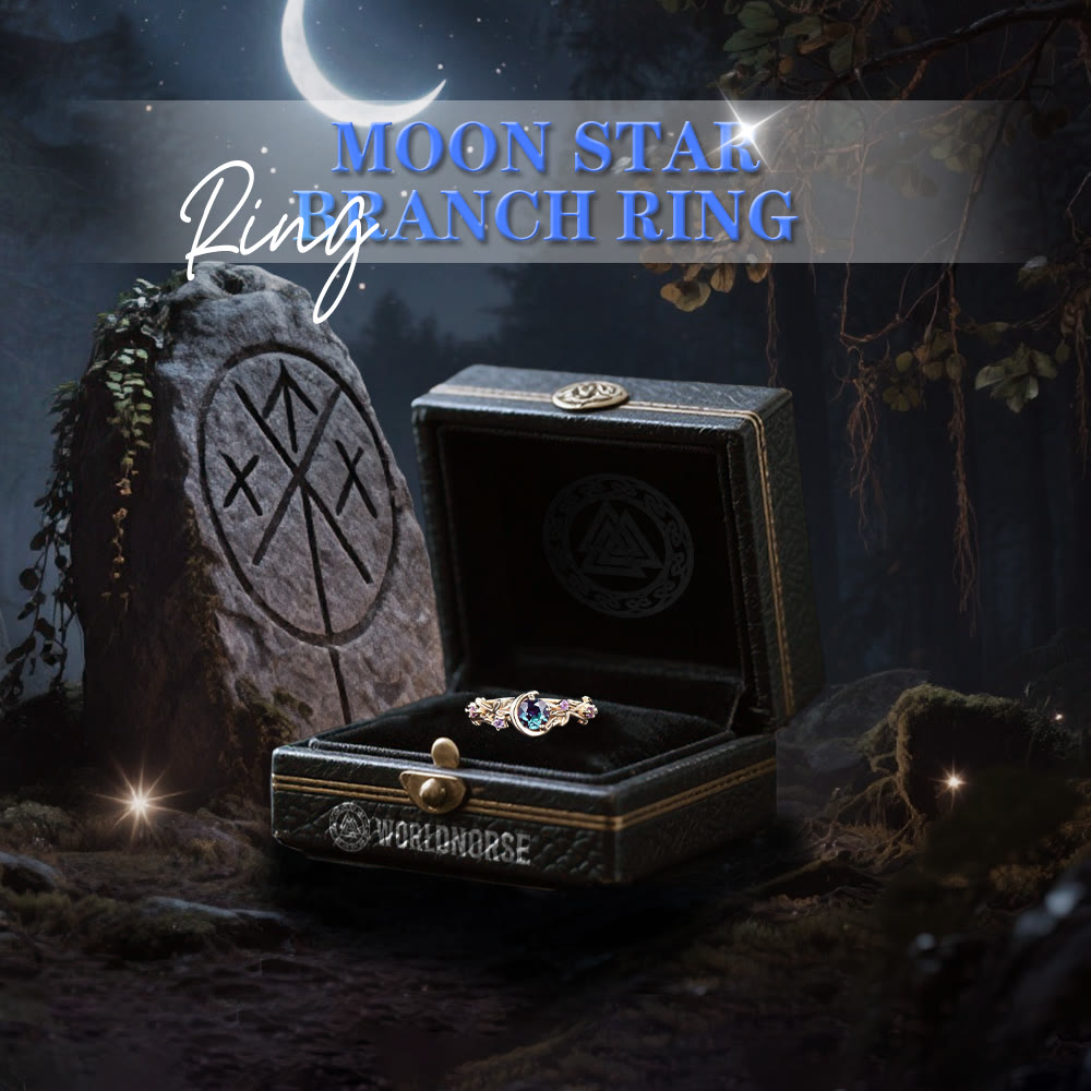 WorldNorse Moon Star Branch Ring - image 3