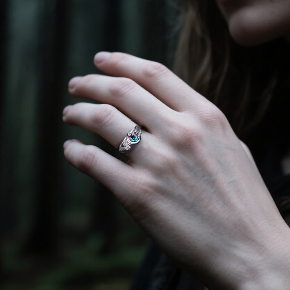 WorldNorse Moon Star Branch Ring - image 6
