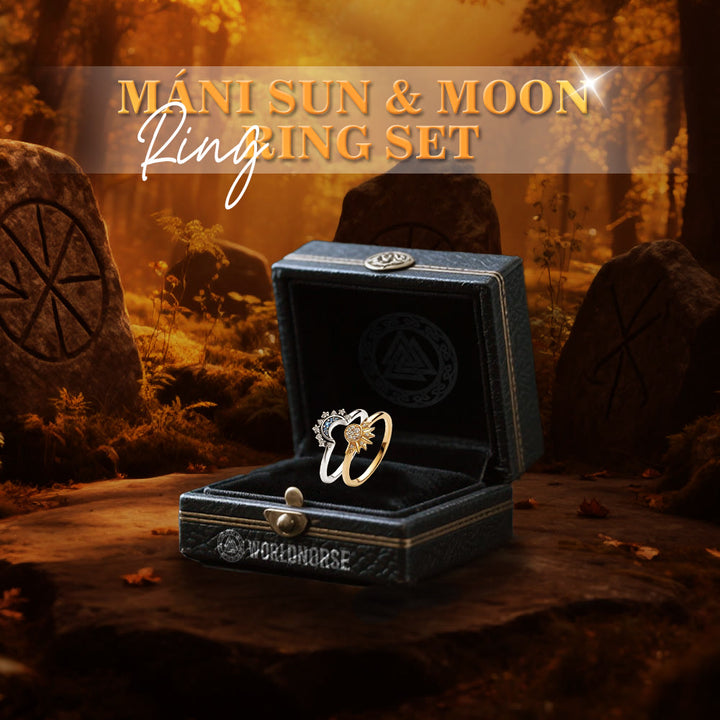 WorldNorse Máni Sun & Moon Ring Set - image 3