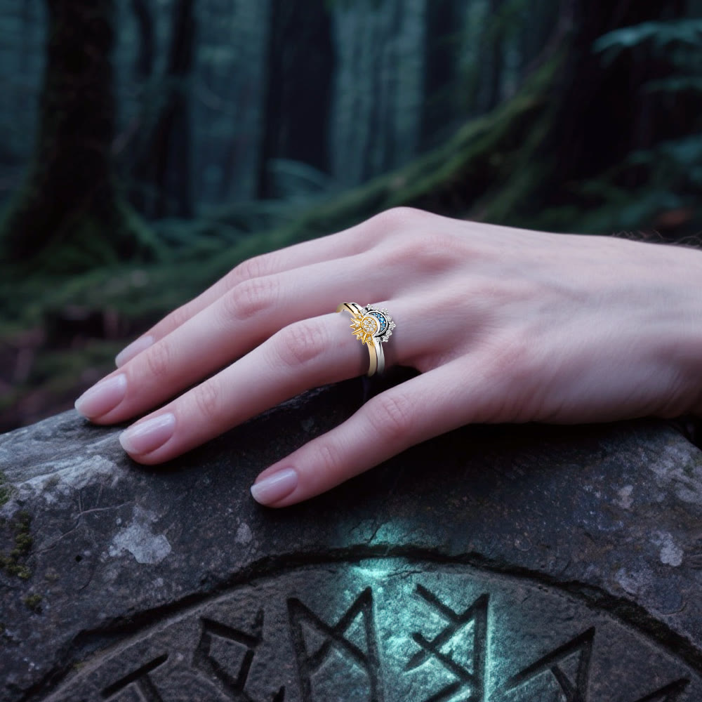 WorldNorse Máni Sun & Moon Ring Set - image 2