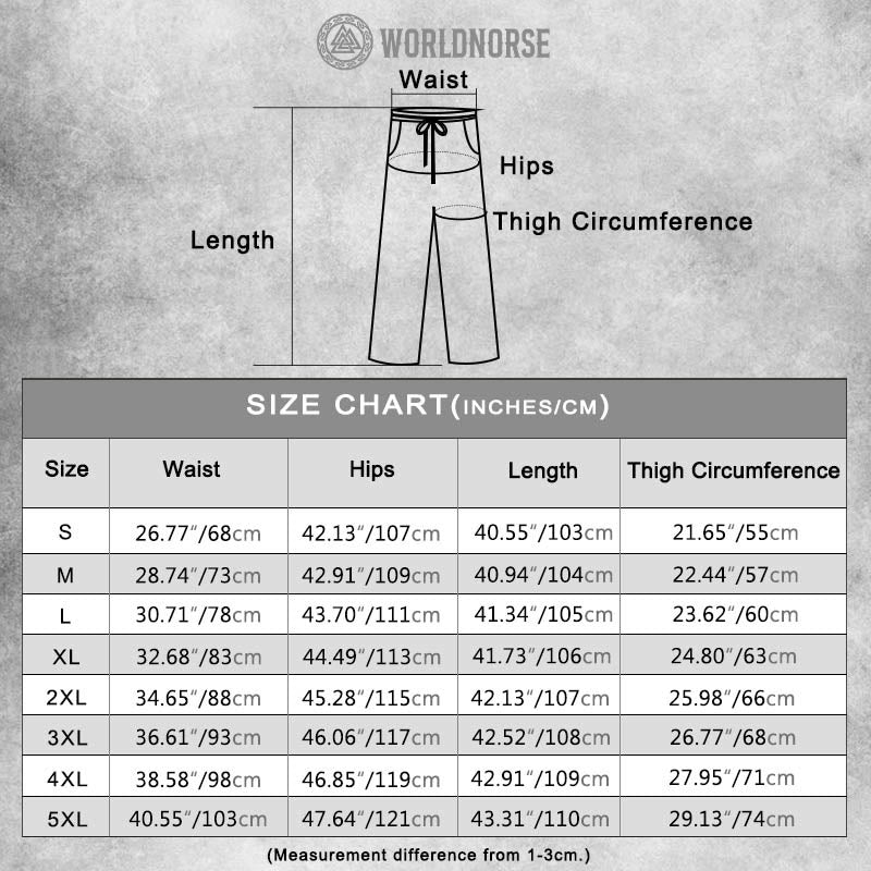 WorldNorse Viking Vintage Raven Celtic Knot Linen Pants - image 1