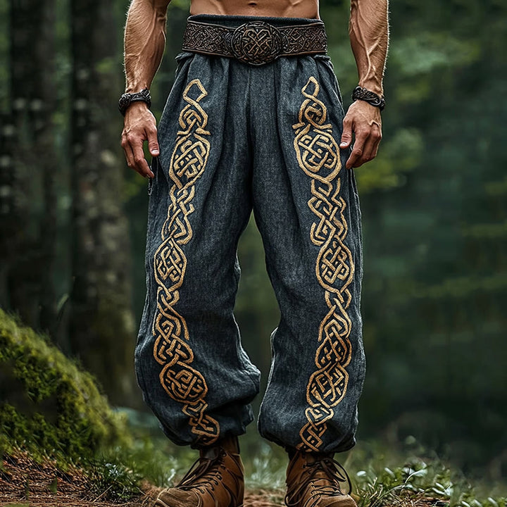 WorldNorse Viking Double Layered Celtic Knot Linen Pants - US/UK/AU50，EU60 (5XL) - image 1