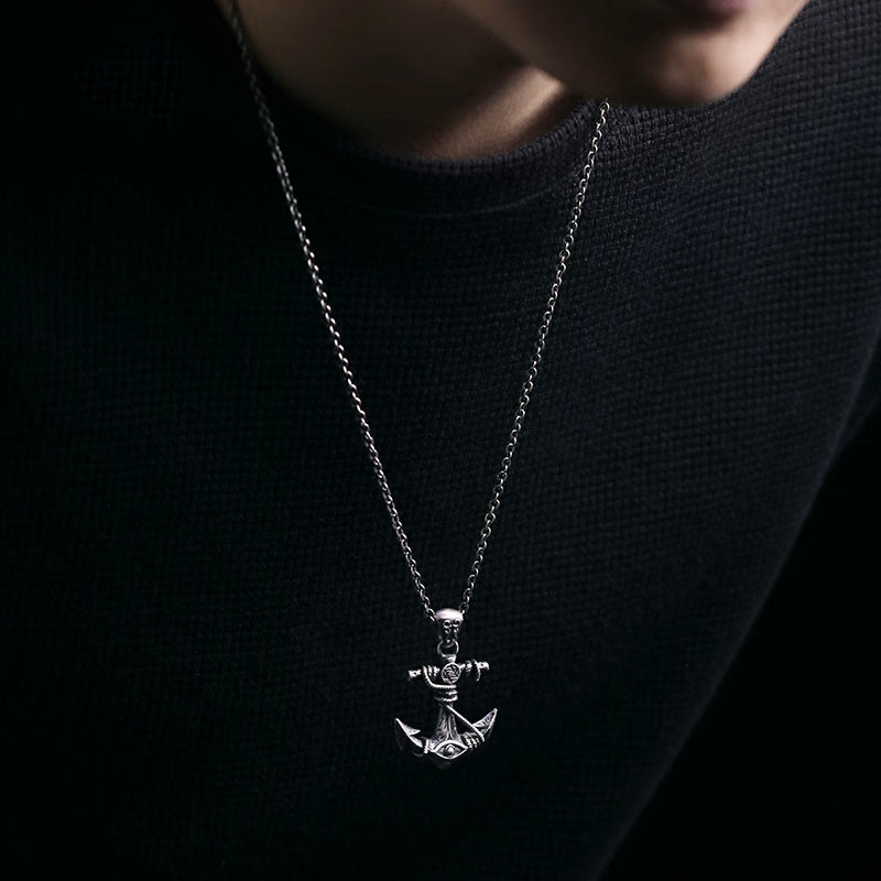 WorldNorse 999 Sterling Silver Gothic Anchor Necklace - image 4