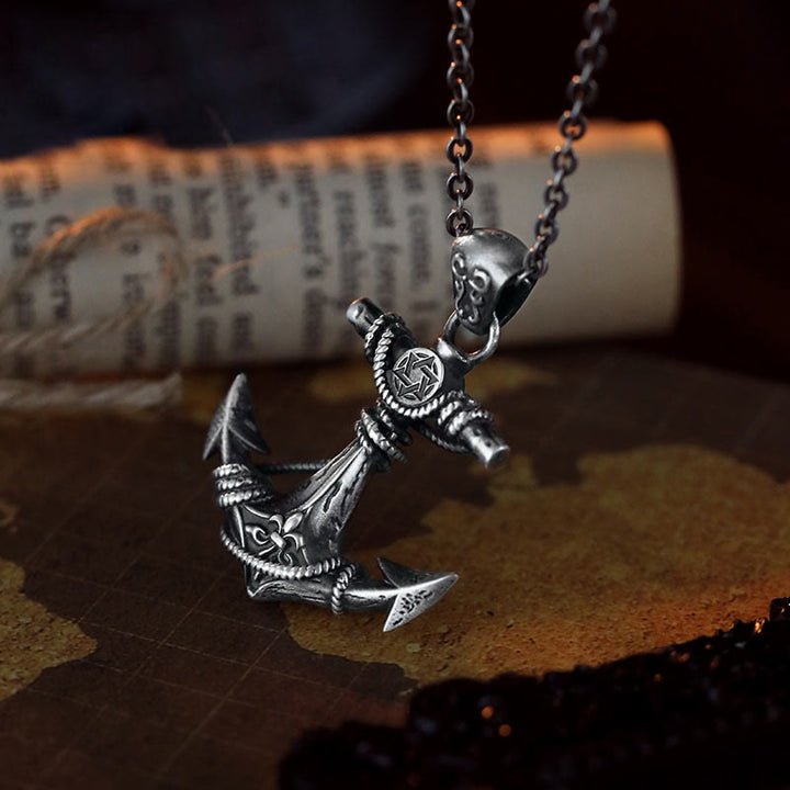 WorldNorse 999 Sterling Silver Gothic Anchor Necklace - image 3